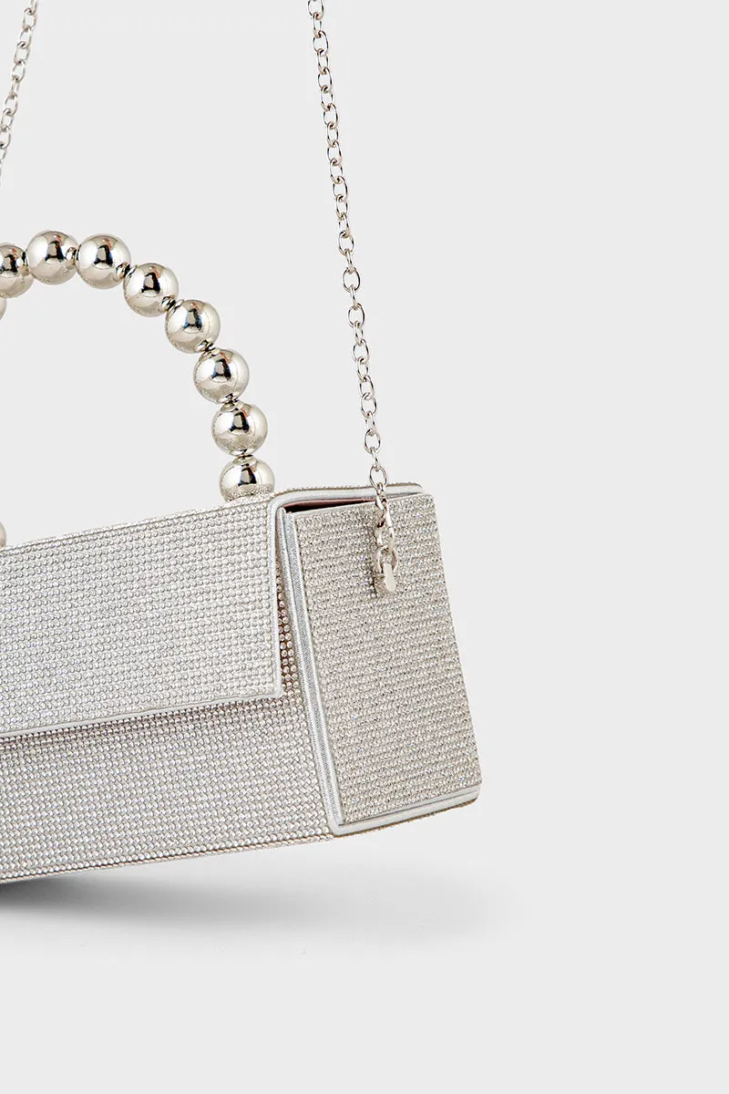 Party Wear Clutch BH0122-Silver