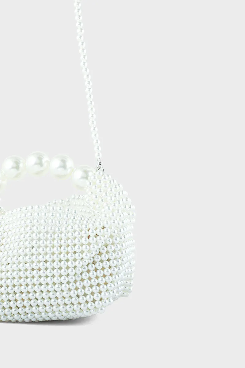 Party Wear Clutch BK4053-White