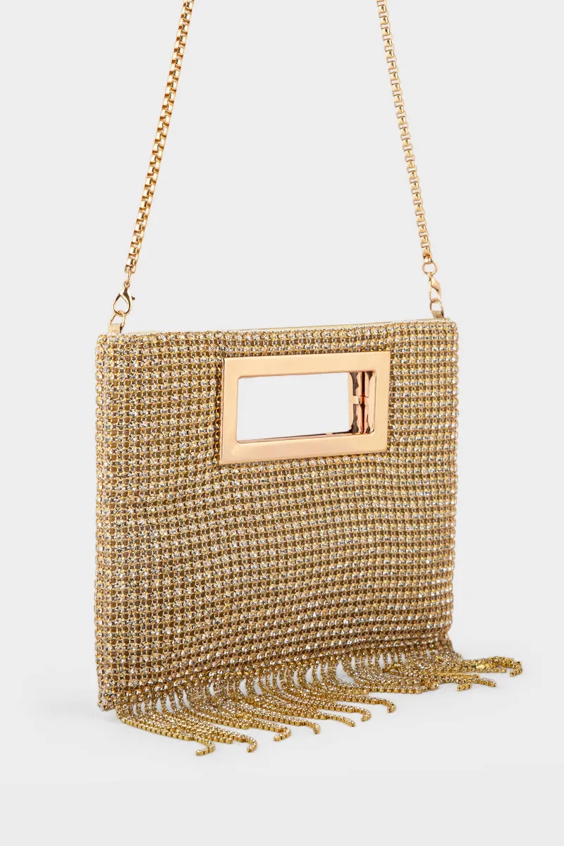 Party Wear Clutch BK4068-Golden