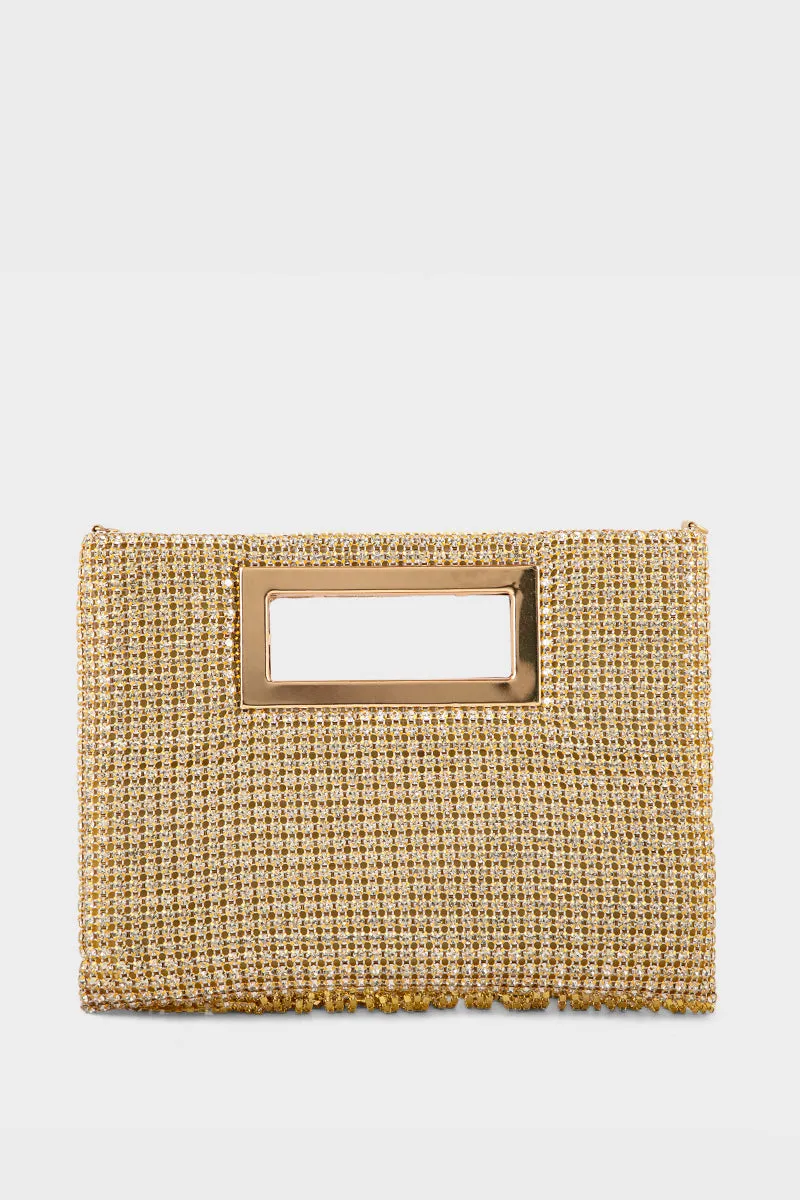 Party Wear Clutch BK4068-Golden