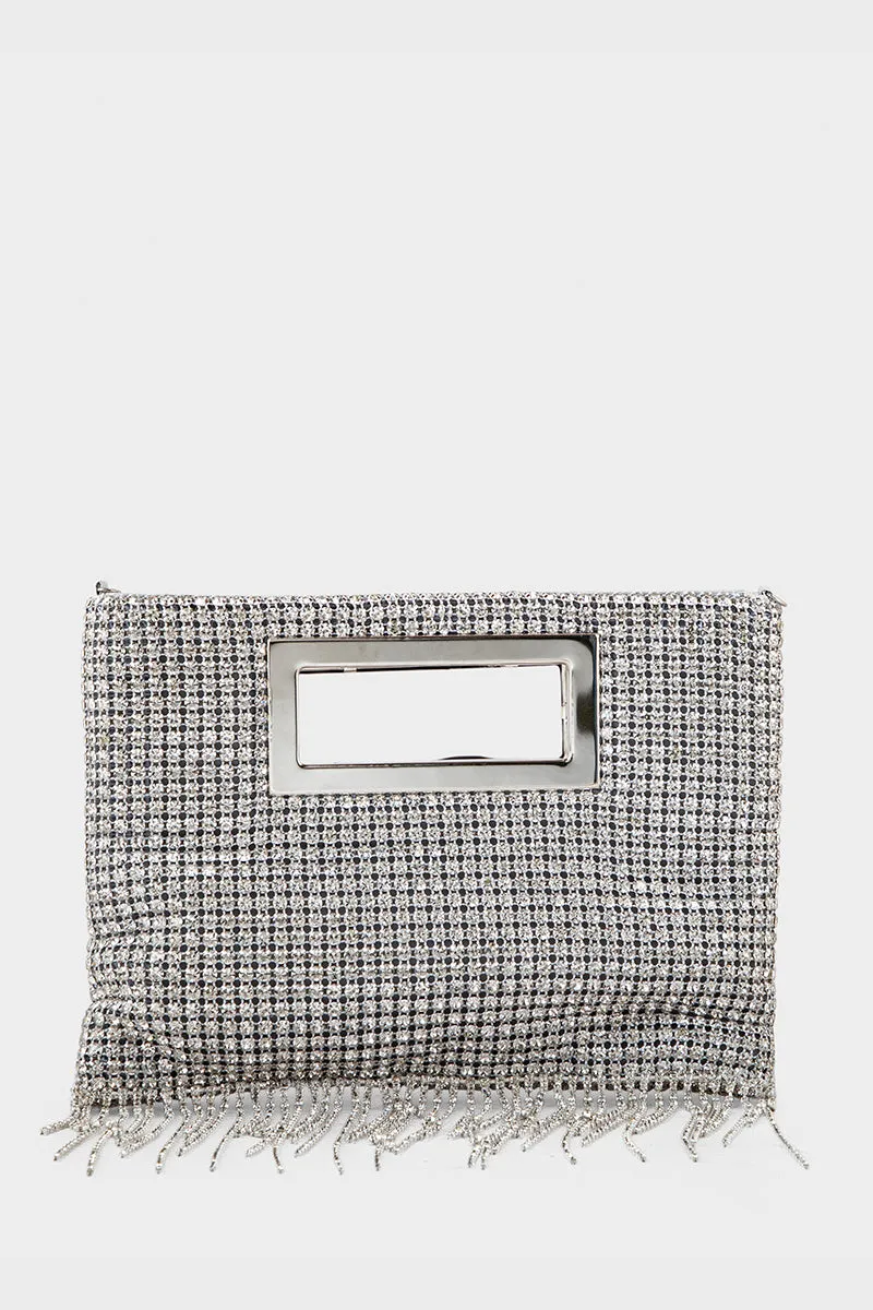 Party Wear Clutch BK4068-Silver