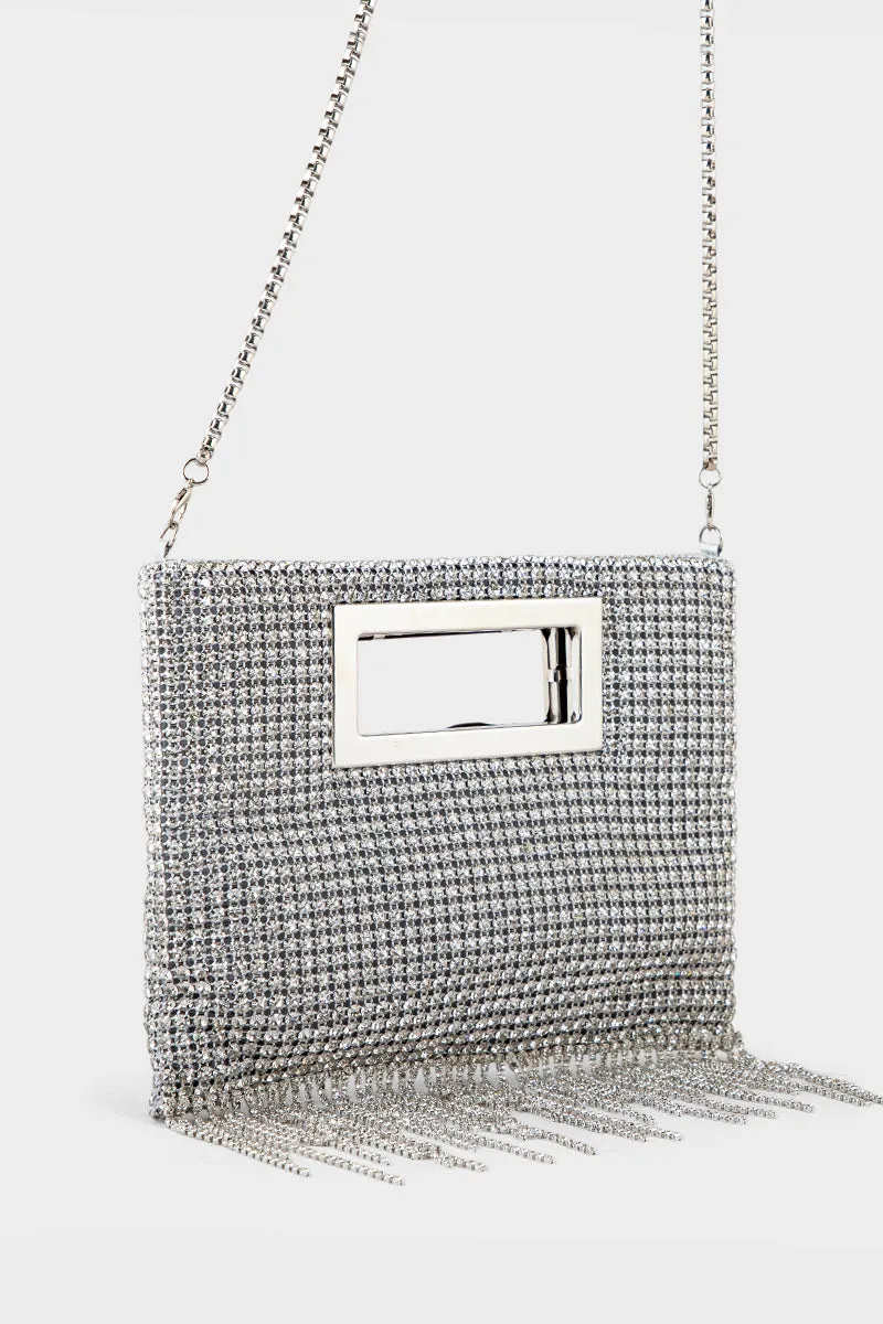 Party Wear Clutch BK4068-Silver