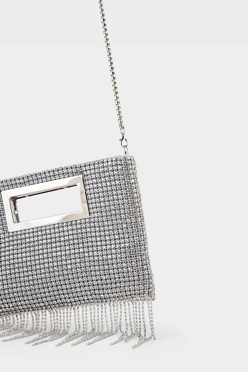 Party Wear Clutch BK4068-Silver