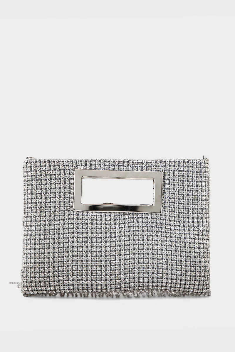 Party Wear Clutch BK4068-Silver