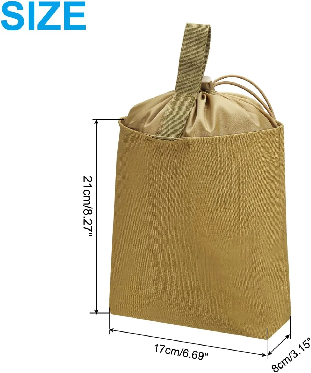 PATIKIL Dump Pouch, Folding Dump Waist Bag Roll-Up Drawstring Utility Tool Storage Pack Backpack Accessories Shooting Climbing Outdoor Sports Bag
