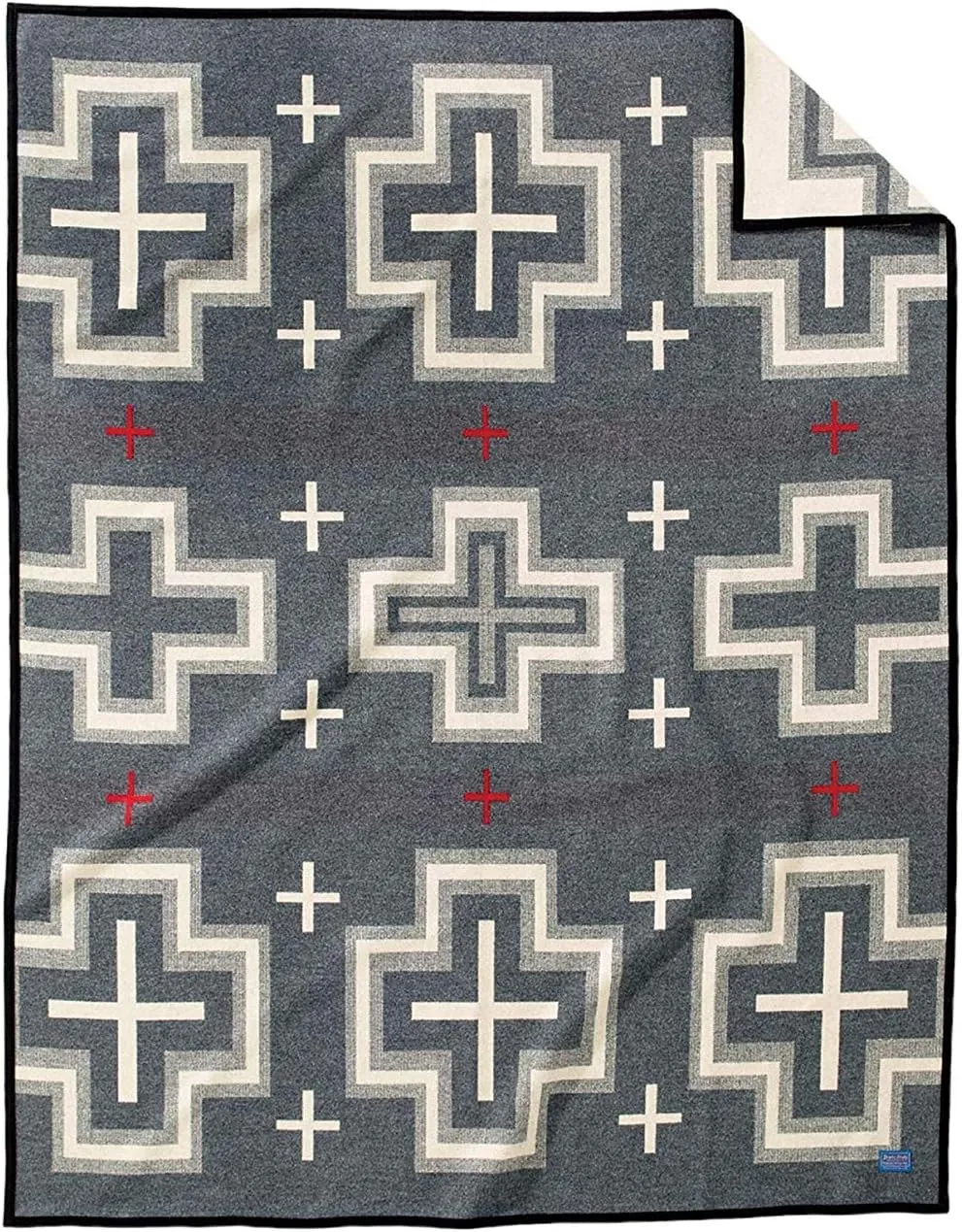 PENDLETON San Miguel Warm Wool Patterned Throw Blanket, Grey, King Size