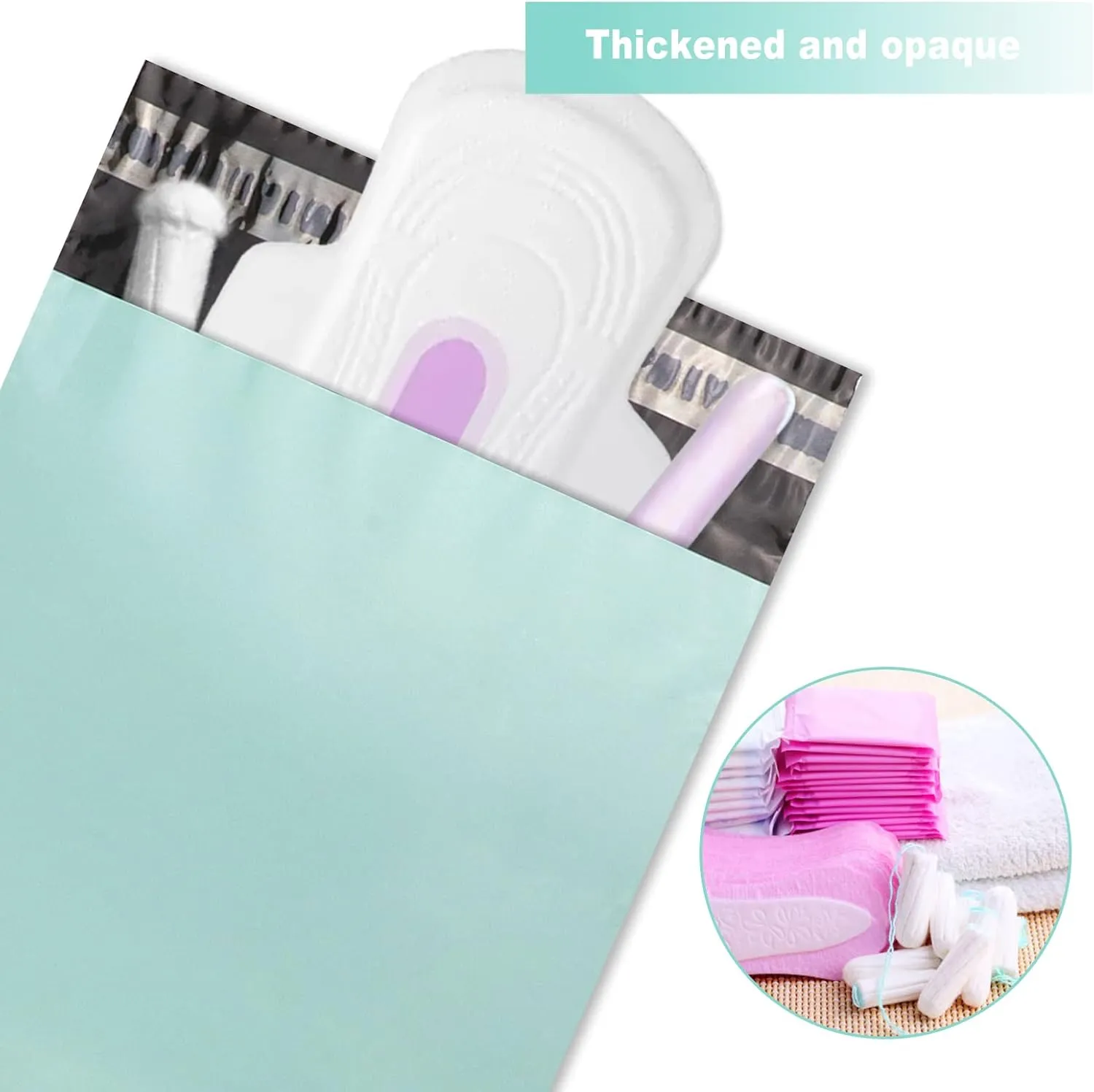 Personal Disposal Bags,200 Pack Disposable Bags for Feminine Products,Self-Sealing Strip for Odour Sealing, Leak-Proof and Sturdy, with a Nice Hangable Storage Bag,Green,Hide Tampons
