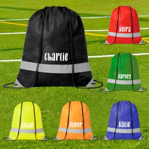 Personalised Children's High Viz Drawstring Bag