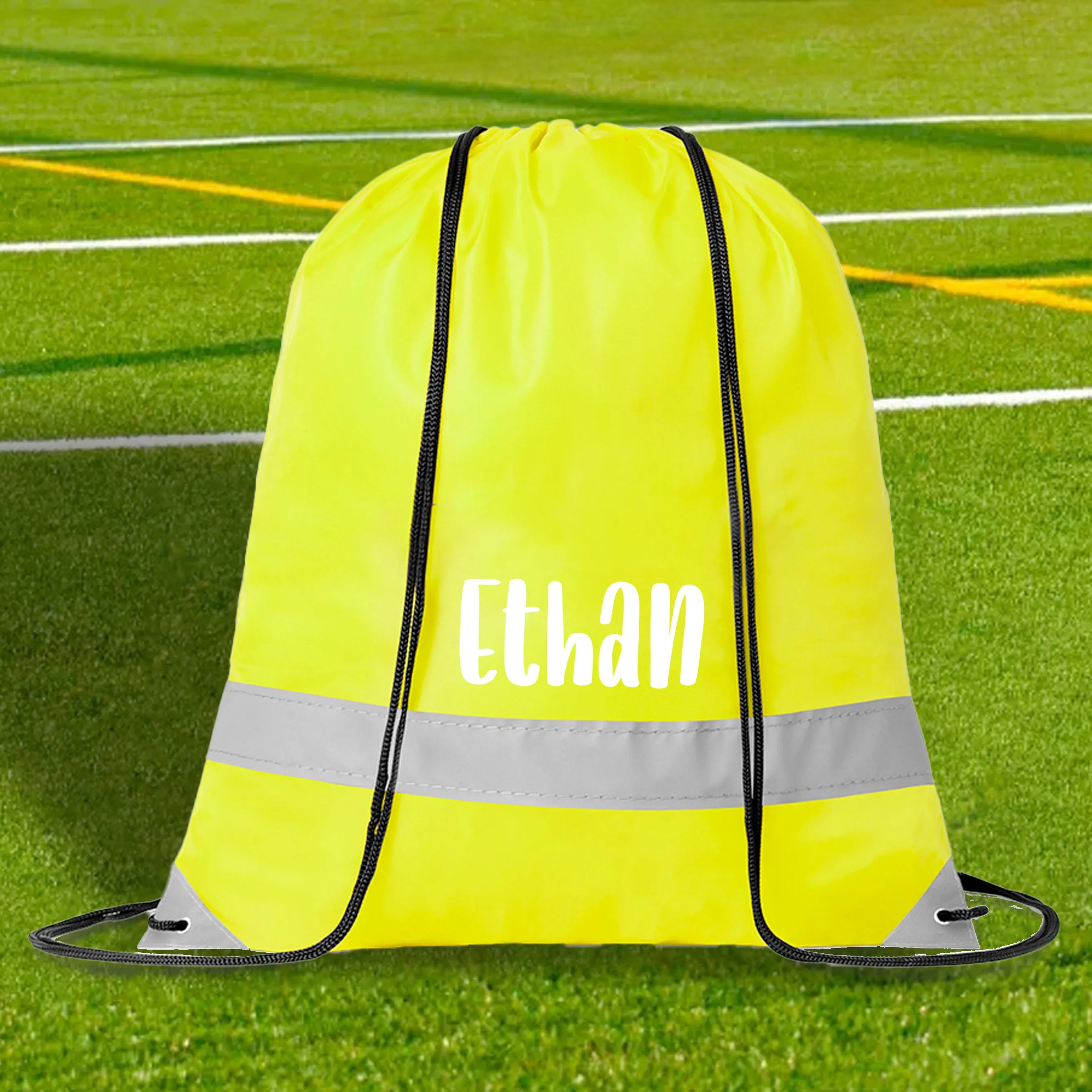 Personalised Children's High Viz Drawstring Bag