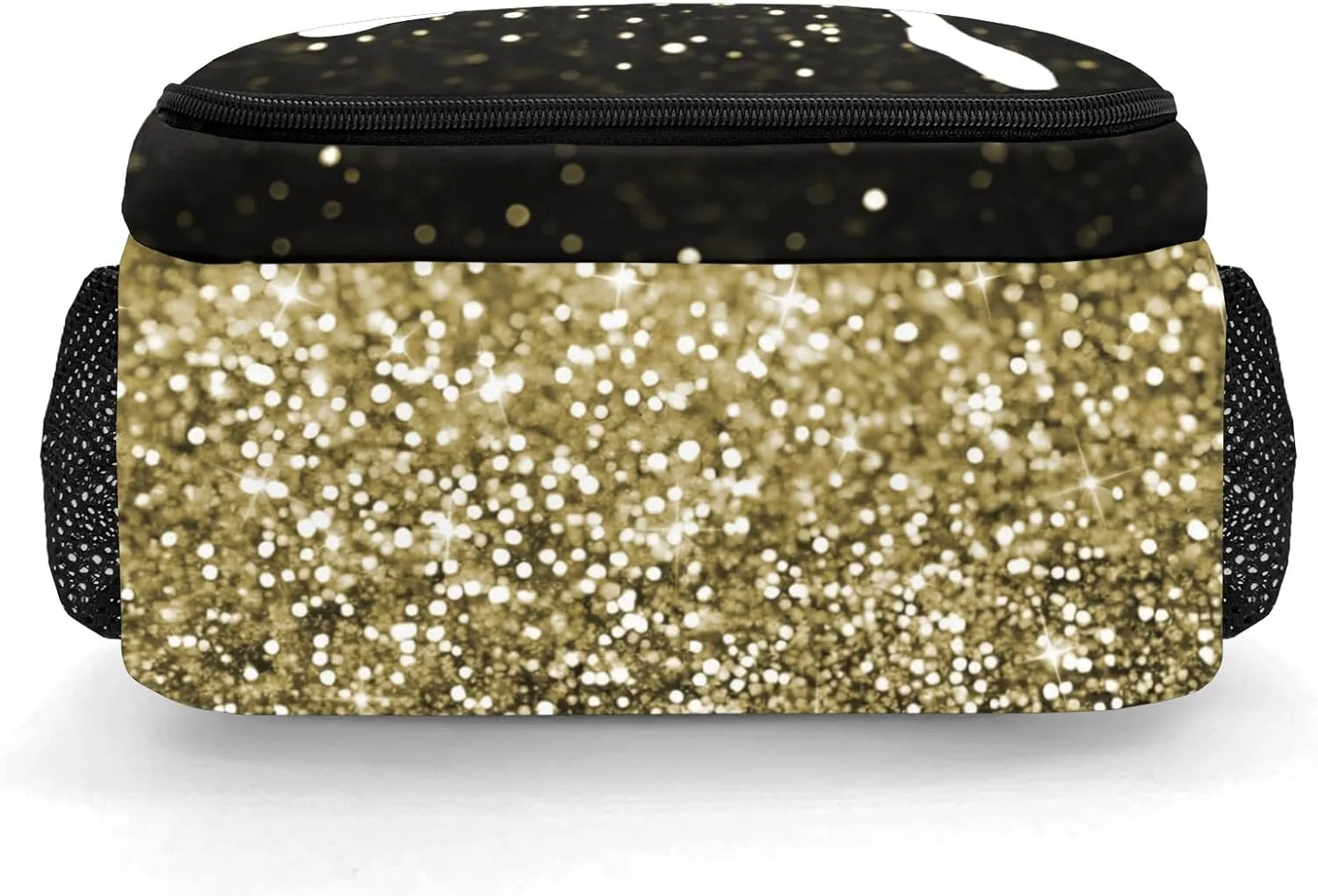 Personalized Cheerleader Backpack Casual Bag Daypack for Women Men Camping Hiking Golden Bling Glitter Print Cheer Simple