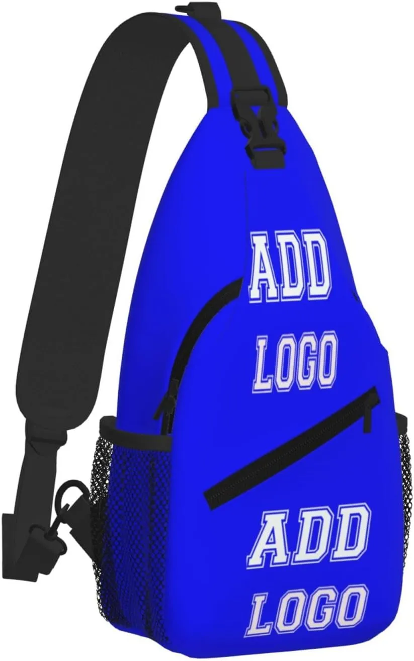 Personalized Custom Chest bags for Women and Men add your Picture Or Text design personalized leisure Sports Crossbody bag Blue