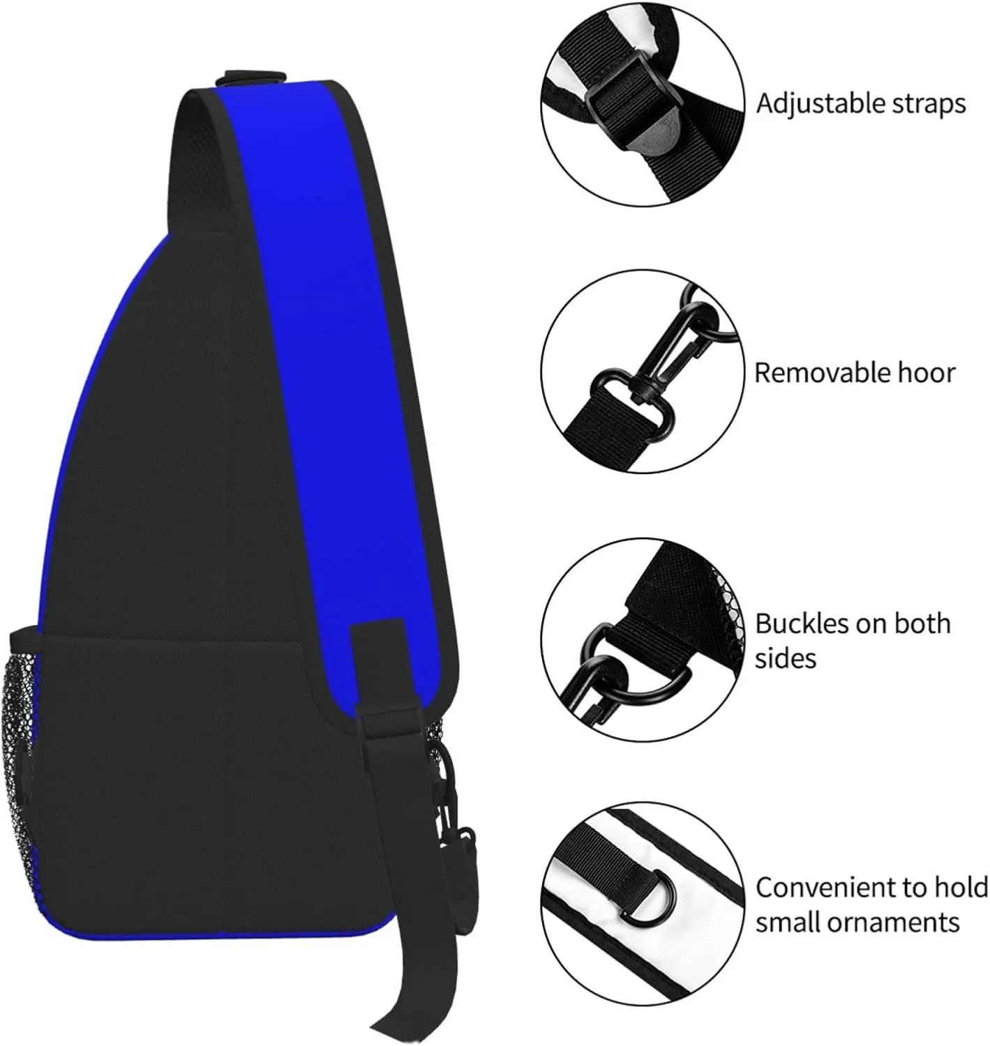 Personalized Custom Chest bags for Women and Men add your Picture Or Text design personalized leisure Sports Crossbody bag Blue