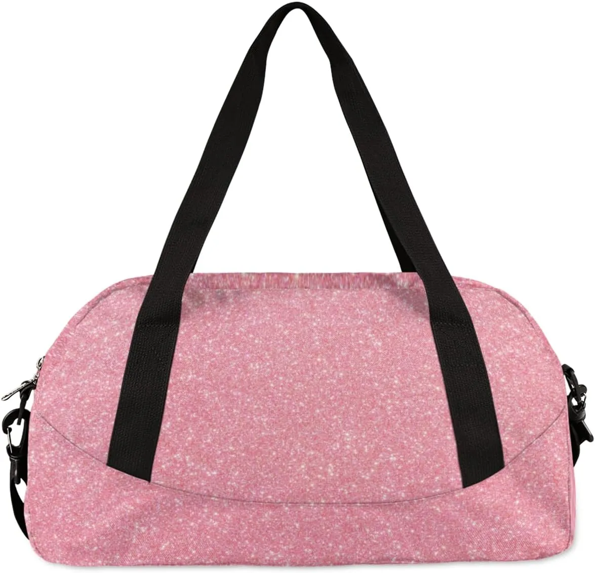 Personalized Custom Girls Dance Bag, Custom Name Sports Gym Bag Kids Duffel Bags Customized Travel Duffel Bag Overnight Weekender Sleepover Tote Bag for Girls, Rose Golden Glitter Sports Volleyball