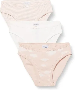 Petit Bateau GIRLS' CLOUD PATTERNED COTTON BRIEFS - 3-PACK SIZES 2-12 YEARS