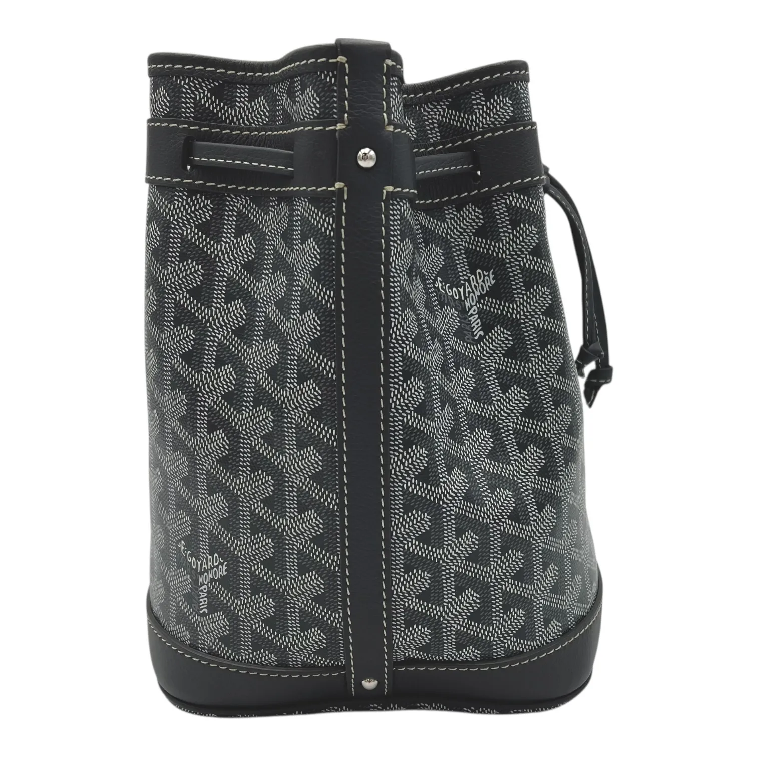 Petit Flot Crossbody Bag Grey in Coated Canvas, Silver hardware