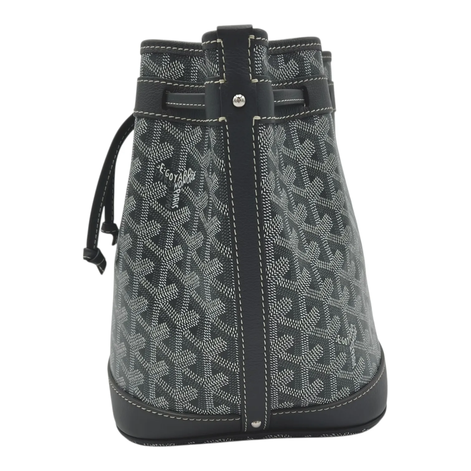 Petit Flot Crossbody Bag Grey in Coated Canvas, Silver hardware