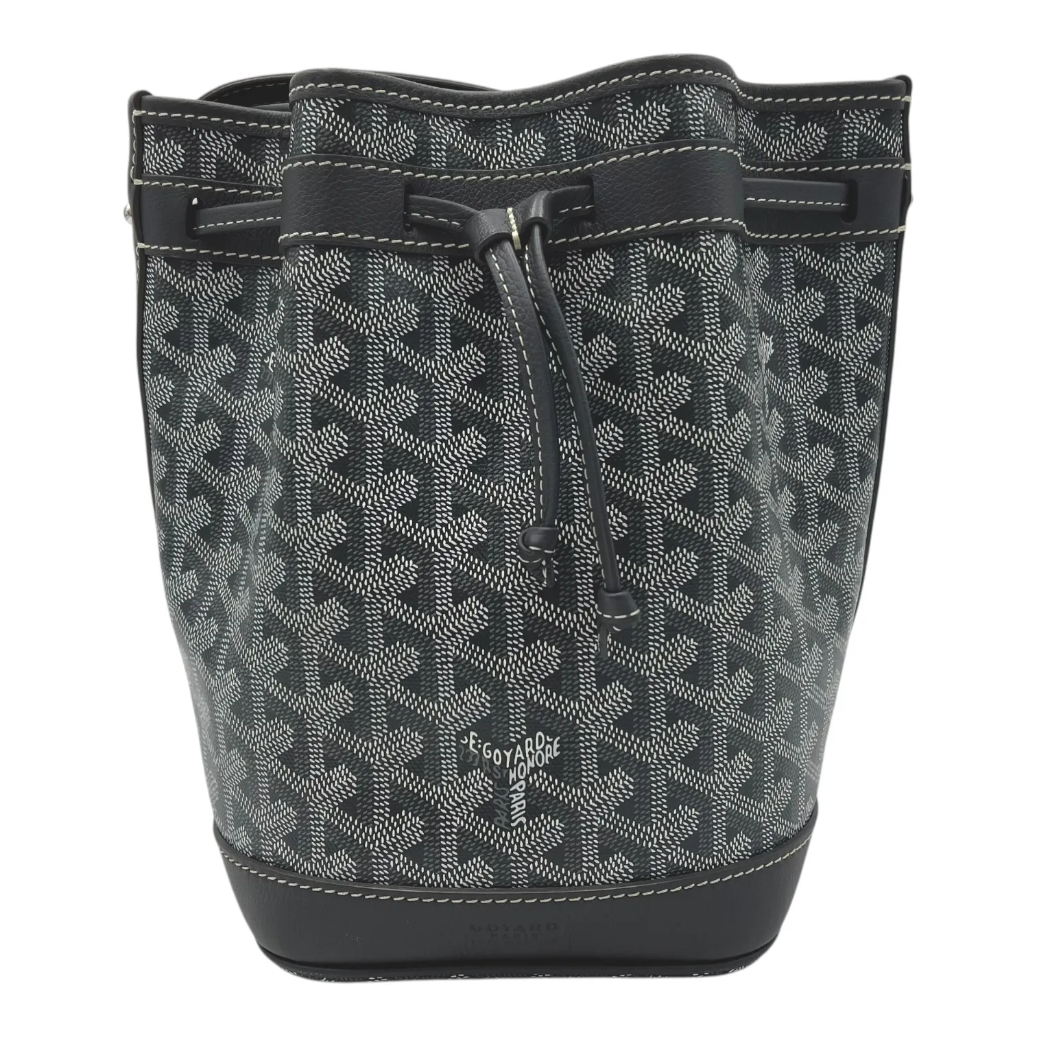 Petit Flot Crossbody Bag Grey in Coated Canvas, Silver hardware