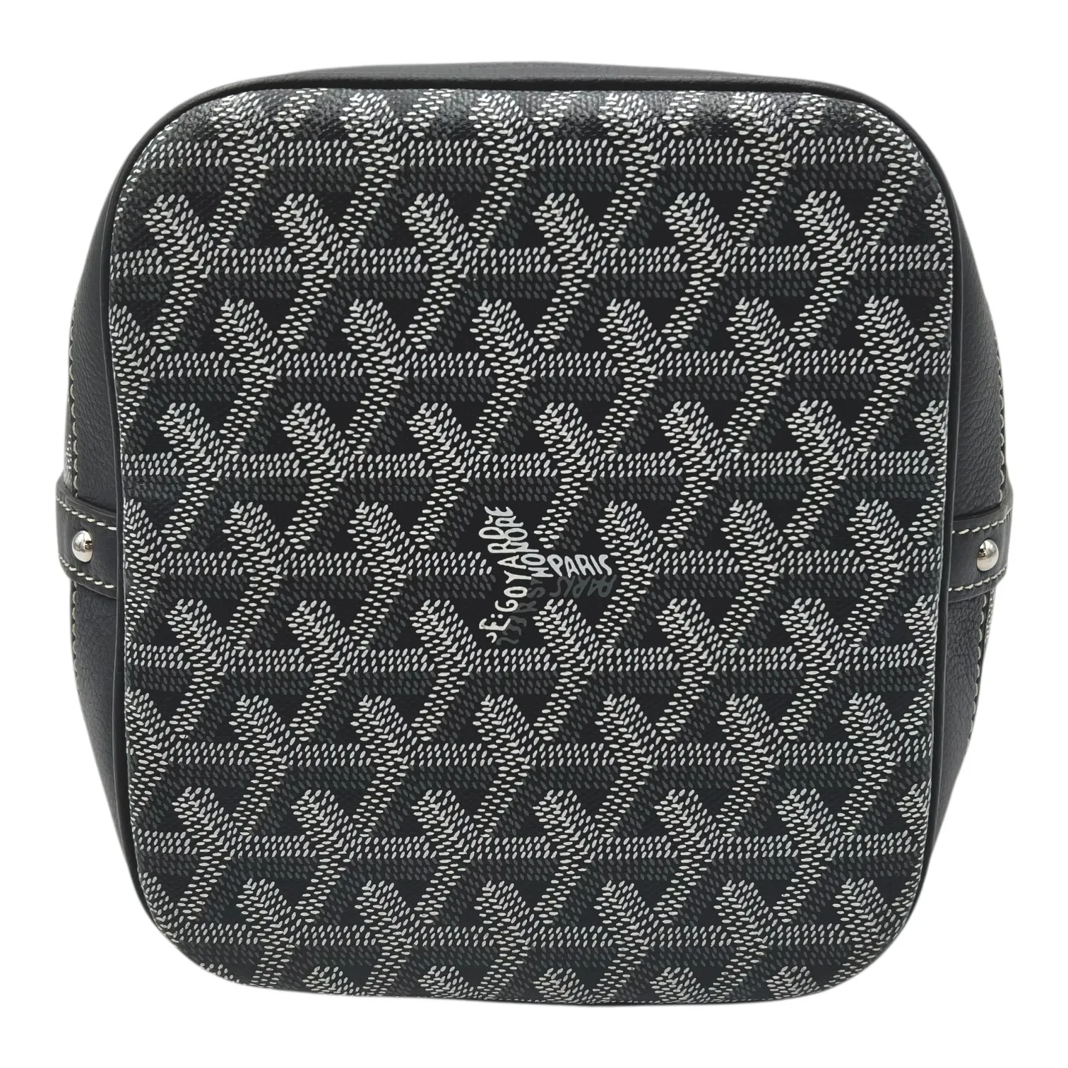 Petit Flot Crossbody Bag Grey in Coated Canvas, Silver hardware