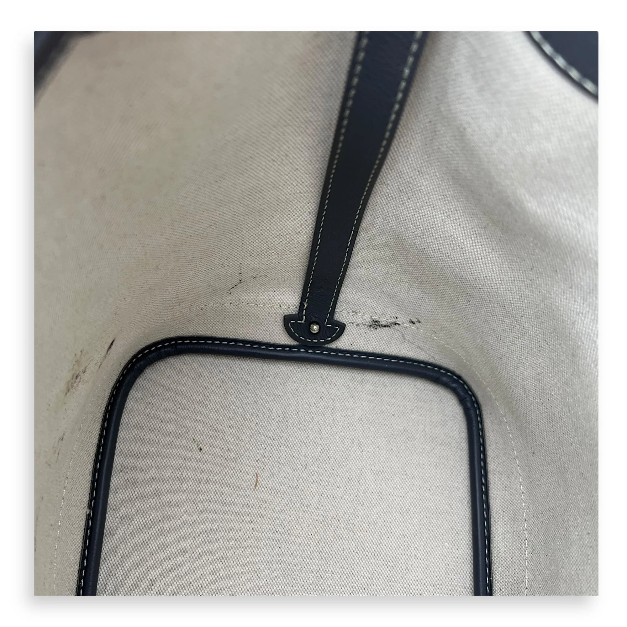 Petit Flot Crossbody Bag Grey in Coated Canvas, Silver hardware