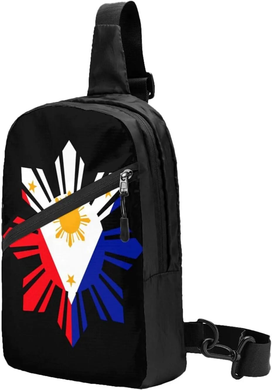 Philippine Sun Flag Packable Crossbody Bag Portable Sling Bags Foldable Travel Daypack Reusable Sports Shoulder Backpack Diagonally Chest Bag for Workout