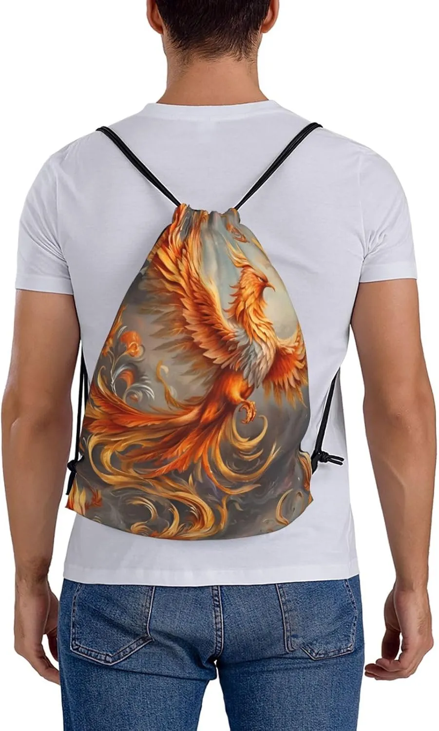 Phoenix Drawstring Gym Bag Sports Sack Cinch Backpack String Pouch For Fitness Enthusiasts