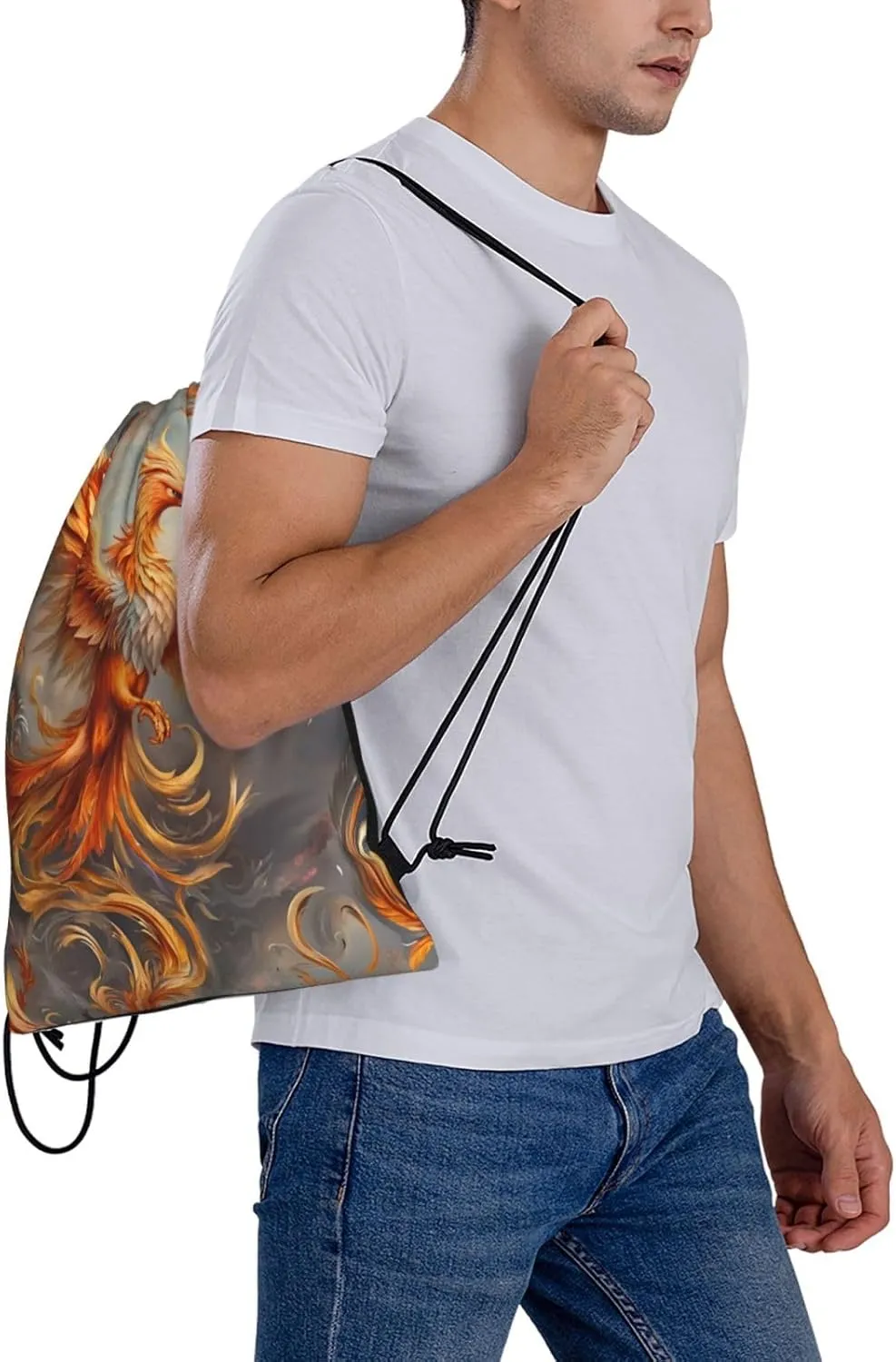 Phoenix Drawstring Gym Bag Sports Sack Cinch Backpack String Pouch For Fitness Enthusiasts