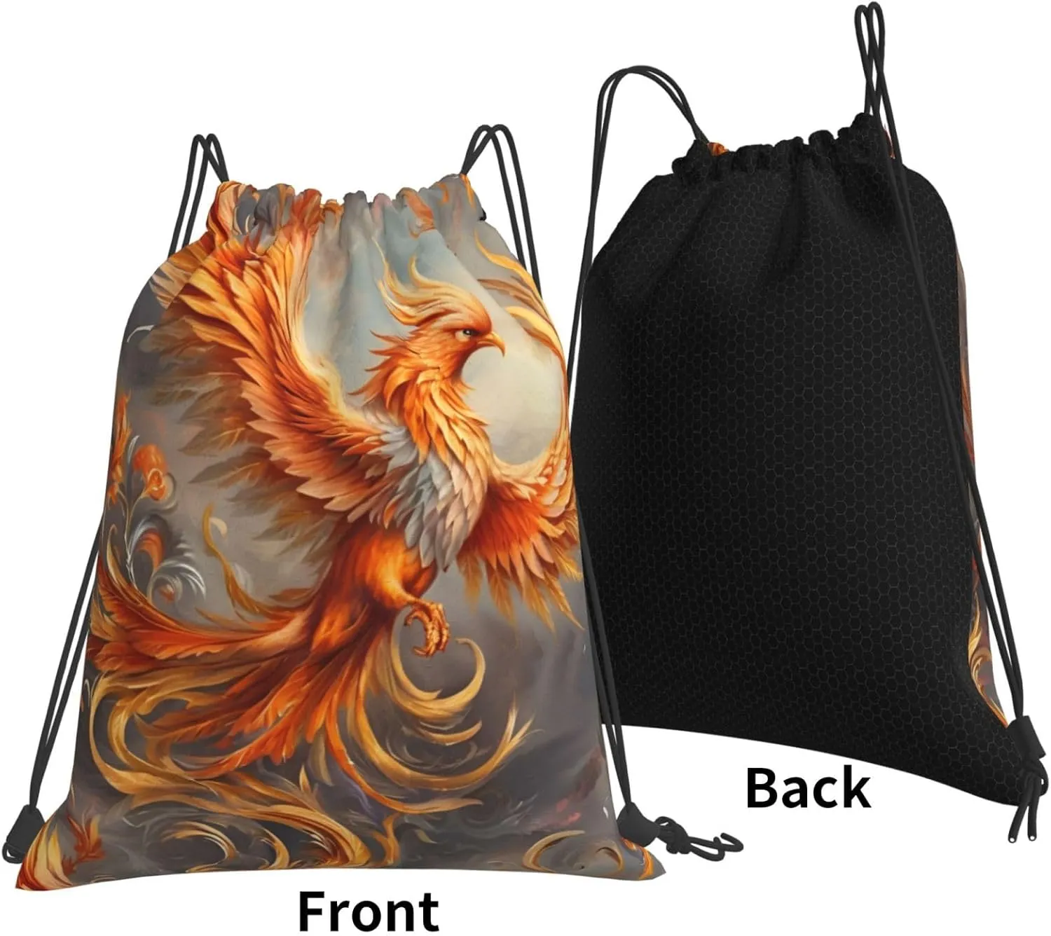 Phoenix Drawstring Gym Bag Sports Sack Cinch Backpack String Pouch For Fitness Enthusiasts
