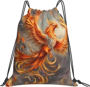 Phoenix Drawstring Gym Bag Sports Sack Cinch Backpack String Pouch For Fitness Enthusiasts