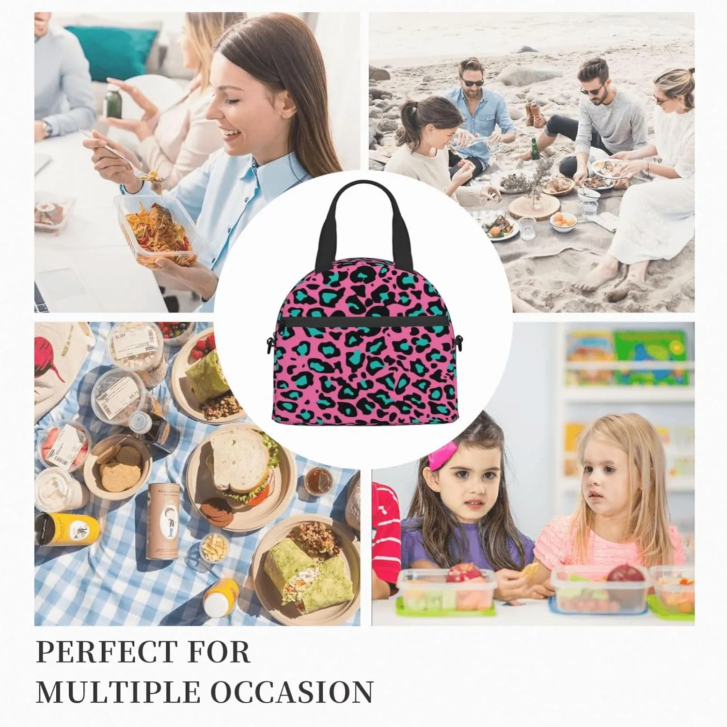 Physics,Large Lunch Bag Insulated Lunch Box,Physics Science Themed,Soft Cooler Cooling Tote for Adult Men Women,Blue White
