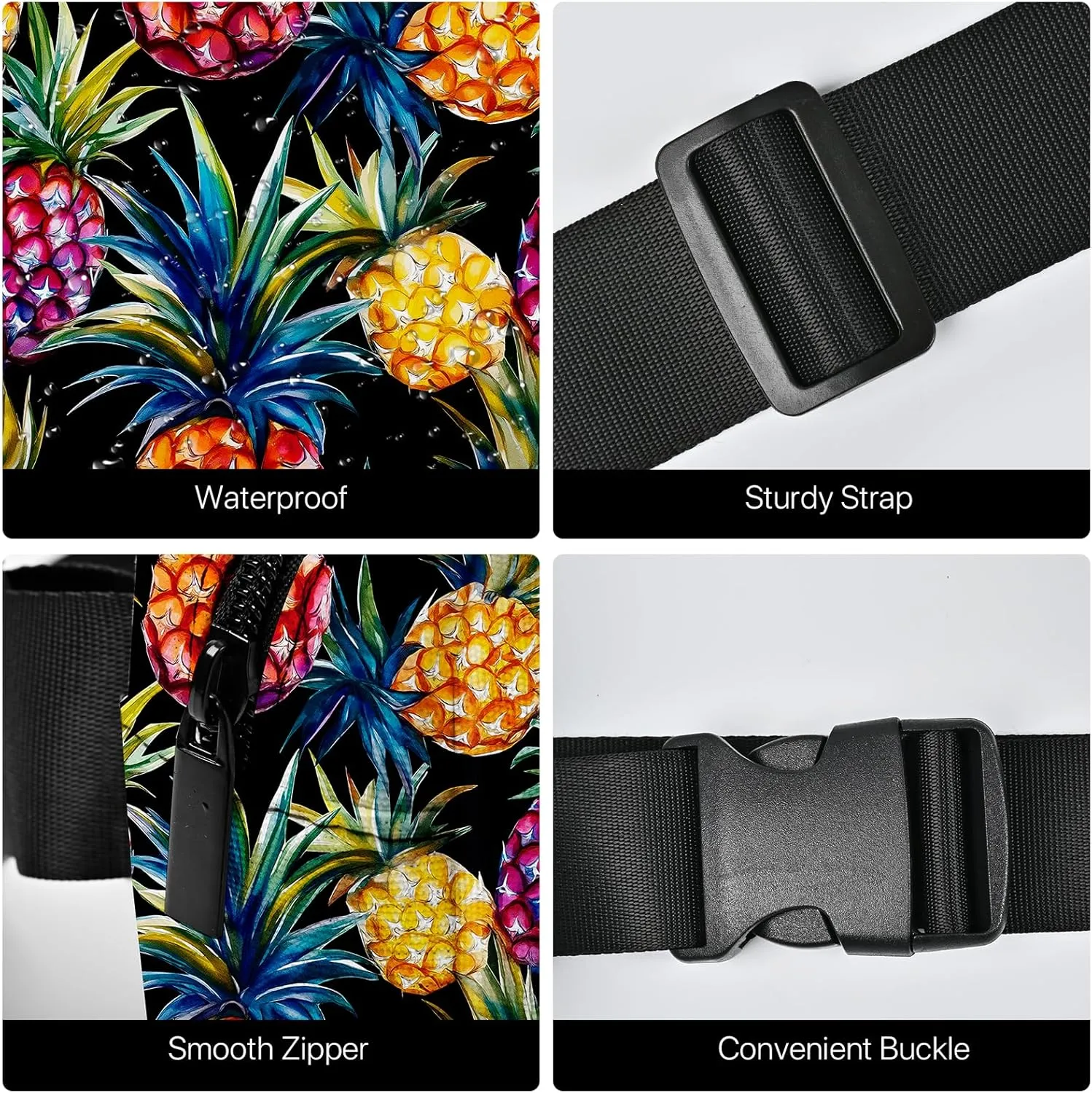 Pineapple Fanny Pack for Women Casual Belt Bag Waterproof Purse Lightweight Waist Bags with Adjustable Straps Wallet Travel Presents Workout