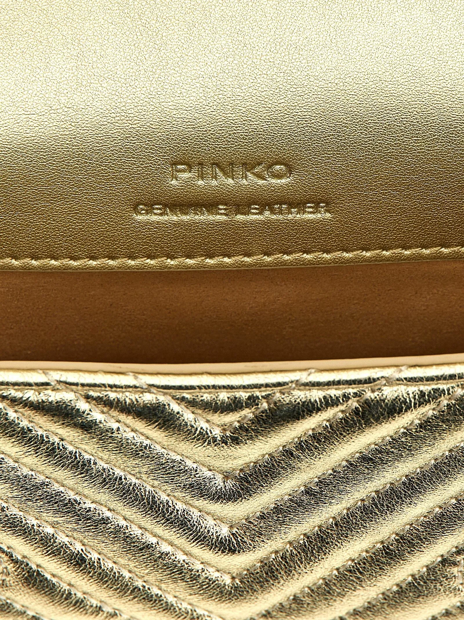 Pinko 'Micro Love Bag Click Metal Chevron' Crossbody Bag