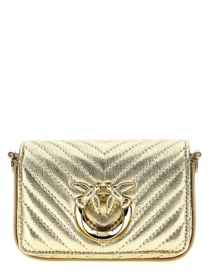 Pinko 'Micro Love Bag Click Metal Chevron' Crossbody Bag