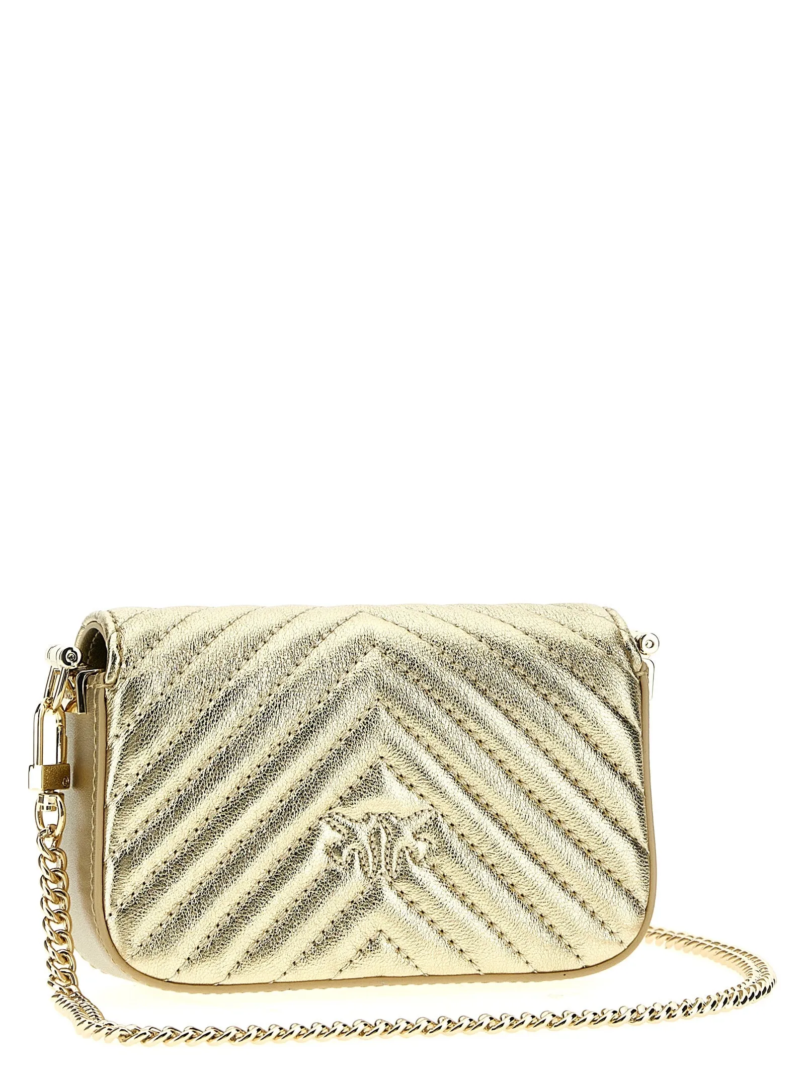 Pinko 'Micro Love Bag Click Metal Chevron' Crossbody Bag
