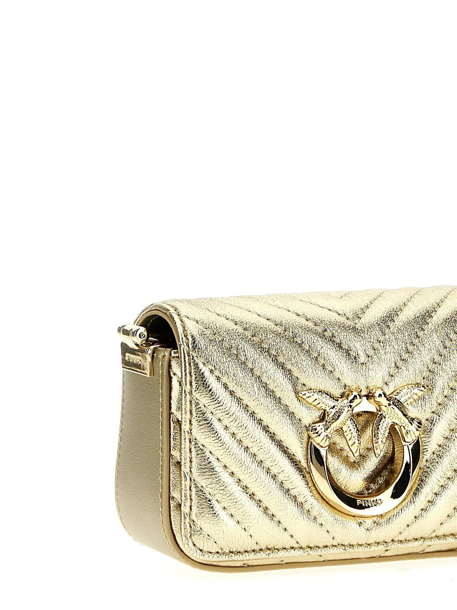Pinko 'Micro Love Bag Click Metal Chevron' Crossbody Bag