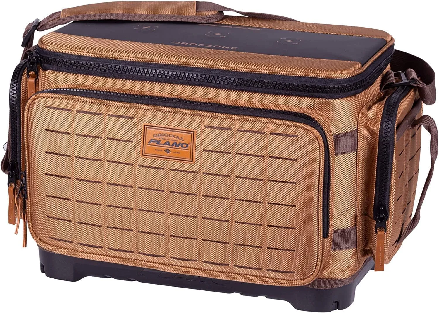 Plano Guide Series Tackle Bag | Premium Tackle Storage with No Slip Base and Included stows, Khaki with Brown and Black Trim