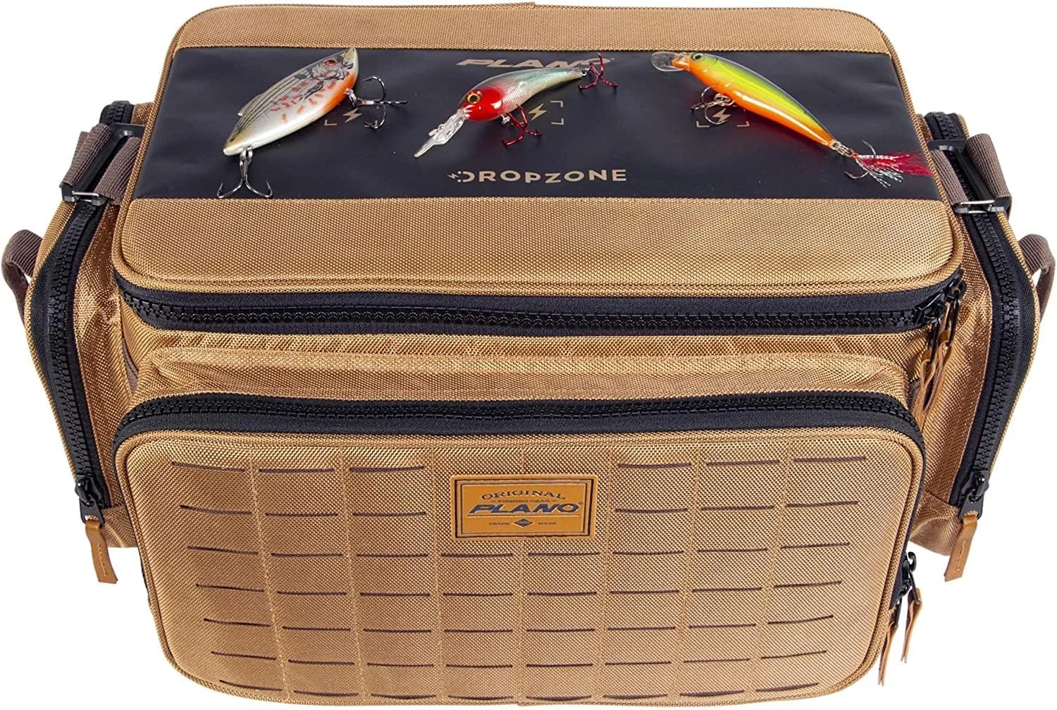 Plano Guide Series Tackle Bag | Premium Tackle Storage with No Slip Base and Included stows, Khaki with Brown and Black Trim