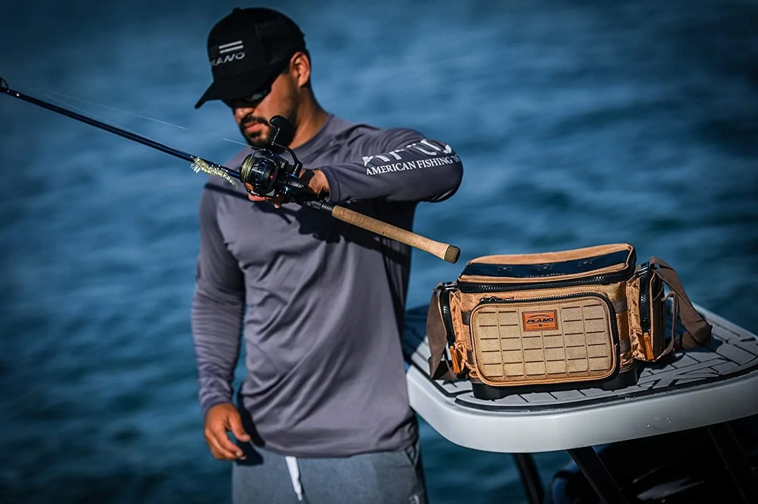 Plano Guide Series Tackle Bag | Premium Tackle Storage with No Slip Base and Included stows, Khaki with Brown and Black Trim