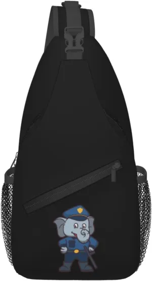 Police Elephant Crossbody Bags For Women Men Chest Backpack Gym Shoulder Bag Travel Outdoor Sports Casual Crossbody Bags