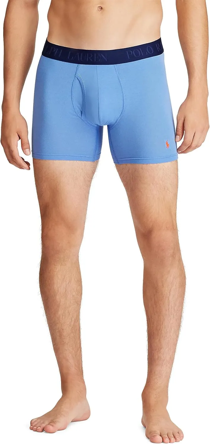 POLO Men's 4d Flex Cotton Modal Stretch Boxer Briefs 3-Pack