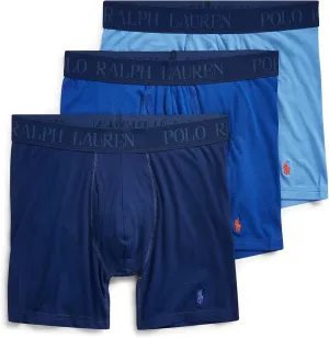 POLO Men's 4d Flex Cotton Modal Stretch Boxer Briefs 3-Pack