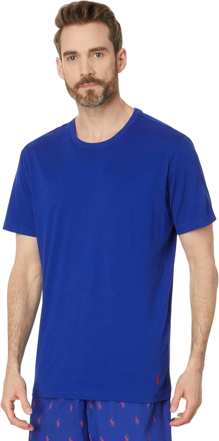 POLO RALPH LAUREN Men's Classic Fit Cotton Woven Boxer & Short Sleeve Crew Set