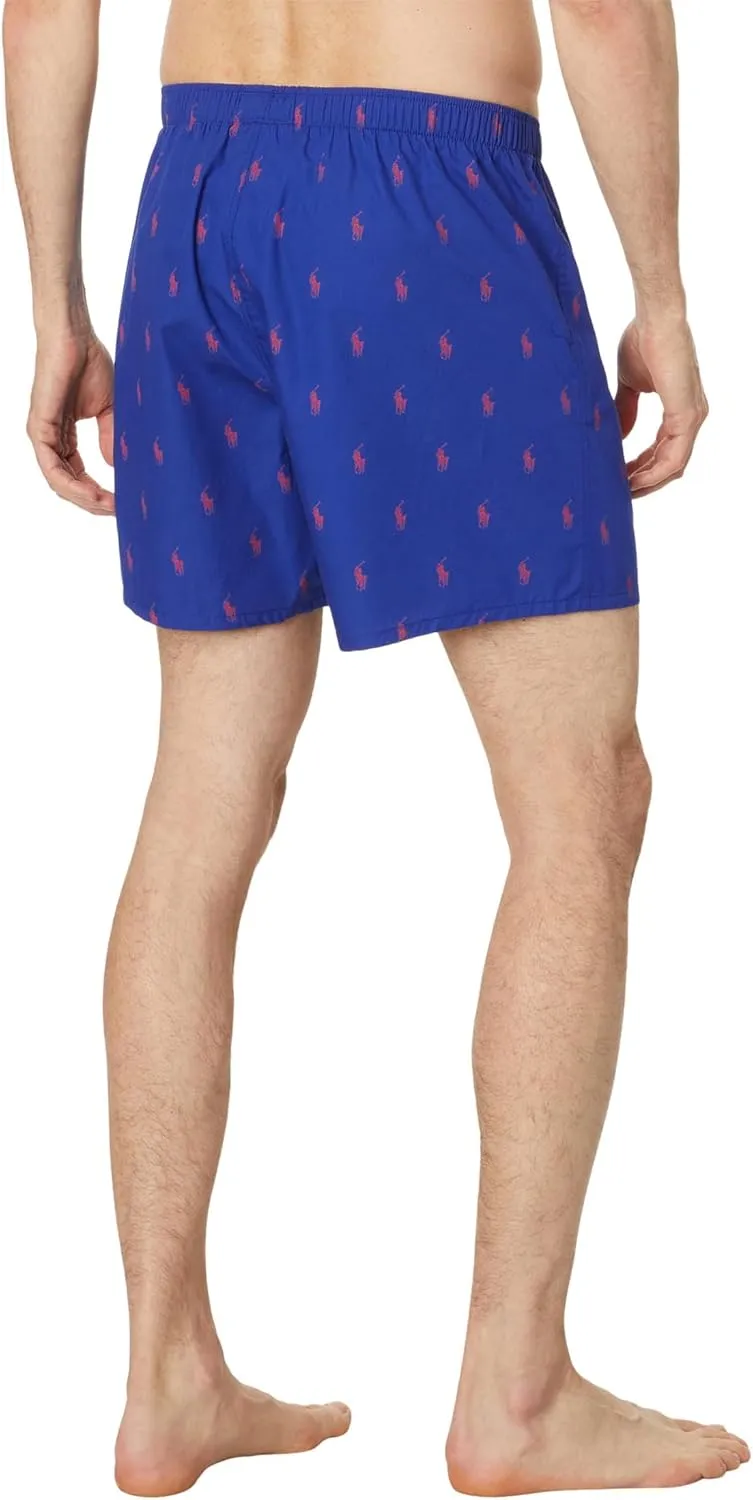 POLO RALPH LAUREN Men's Classic Fit Cotton Woven Boxer & Short Sleeve Crew Set