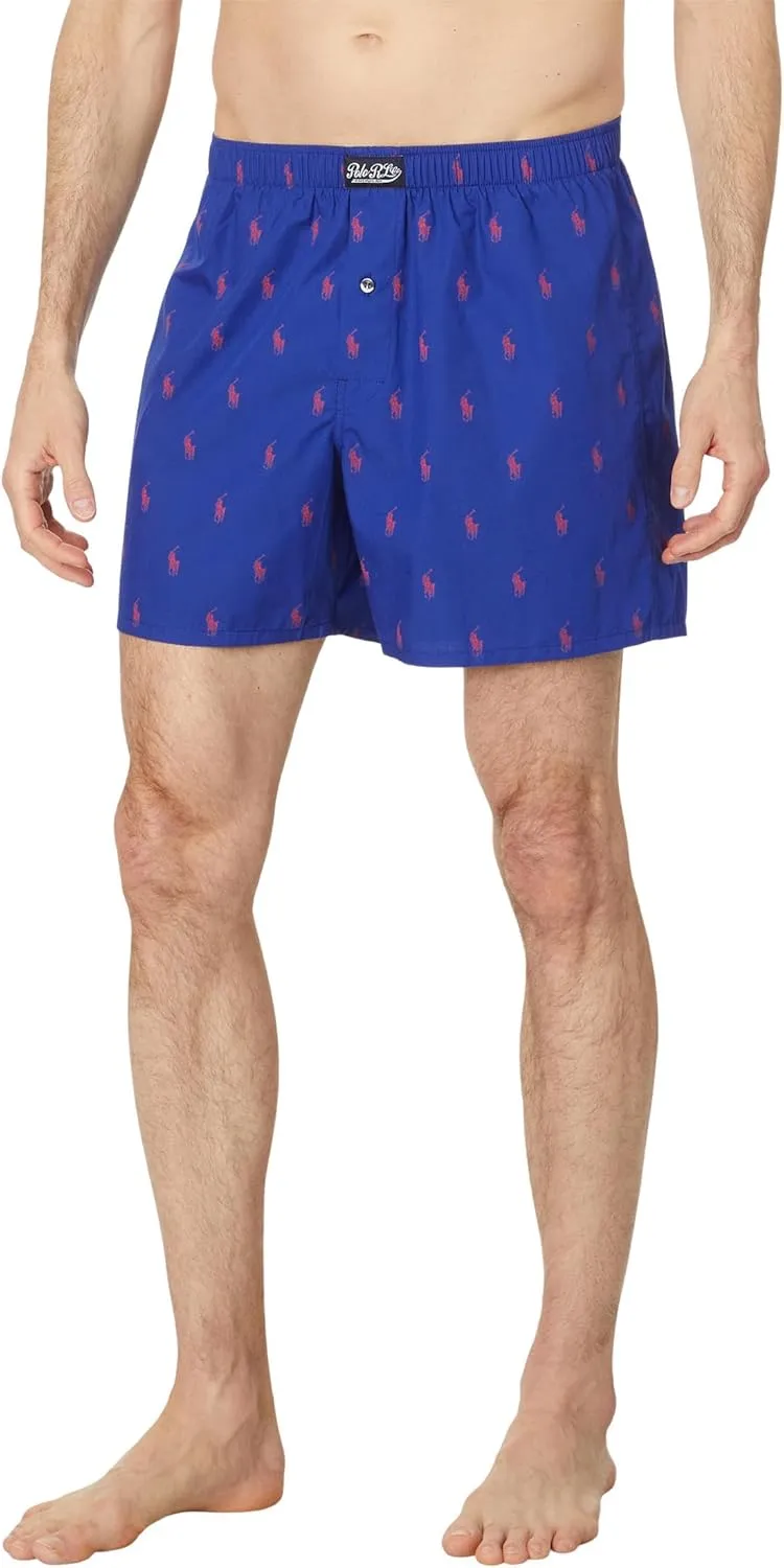 POLO RALPH LAUREN Men's Classic Fit Cotton Woven Boxer & Short Sleeve Crew Set