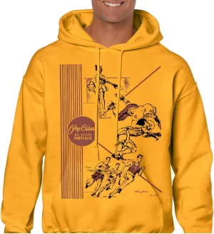 Pop-Culture Retro Vintage Folder GOLD 70's-80s Nostalgia Front and Back Graphics Mens Fleece Hoodie