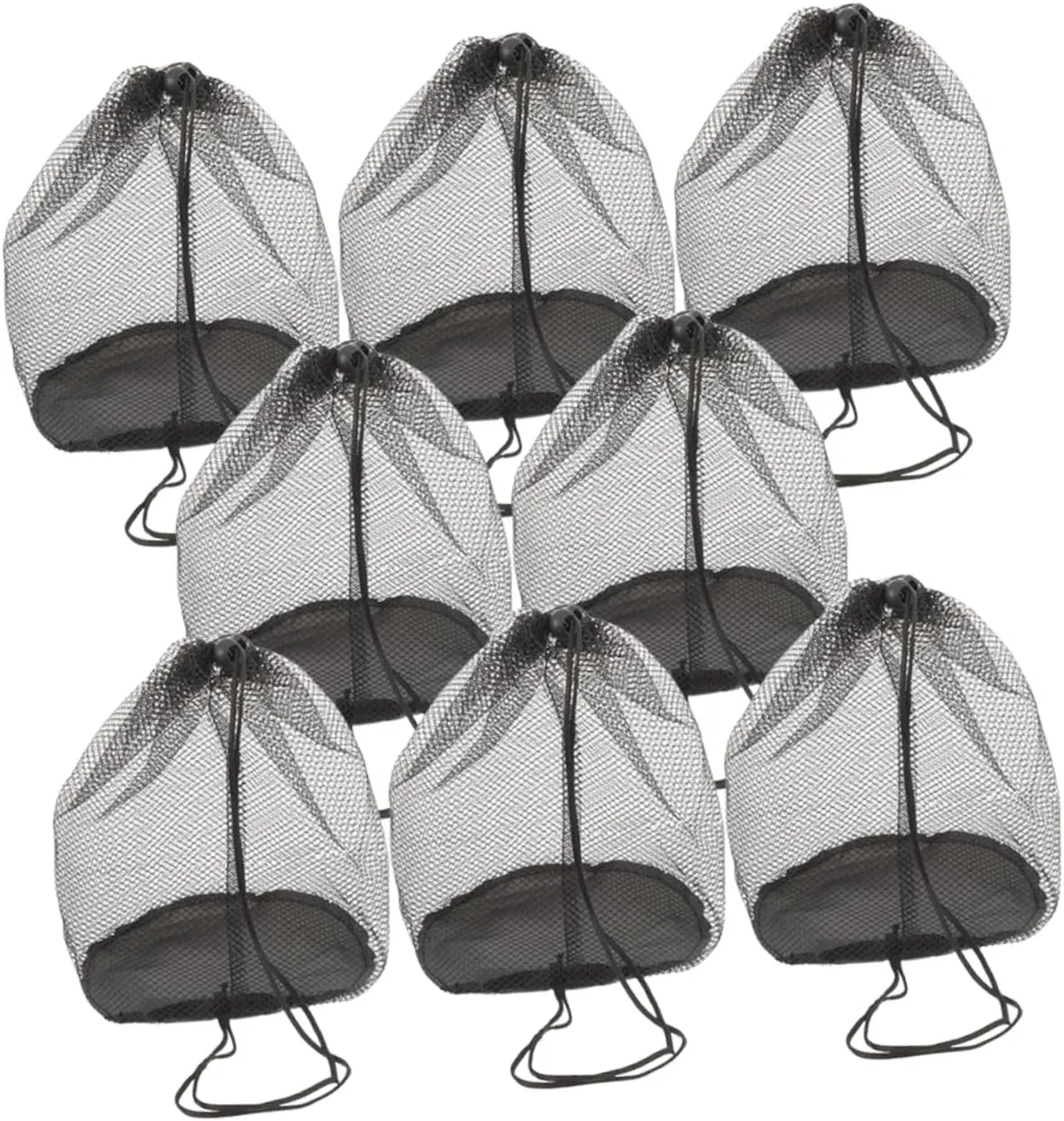 POPETPOP 3sets Mesh Cone Bags Drawstring Shoulder Strap for Soccer Cones Fitness 8pcs*3