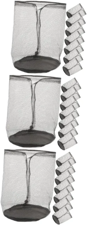 POPETPOP 3sets Mesh Cone Bags Drawstring Shoulder Strap for Soccer Cones Fitness 8pcs*3