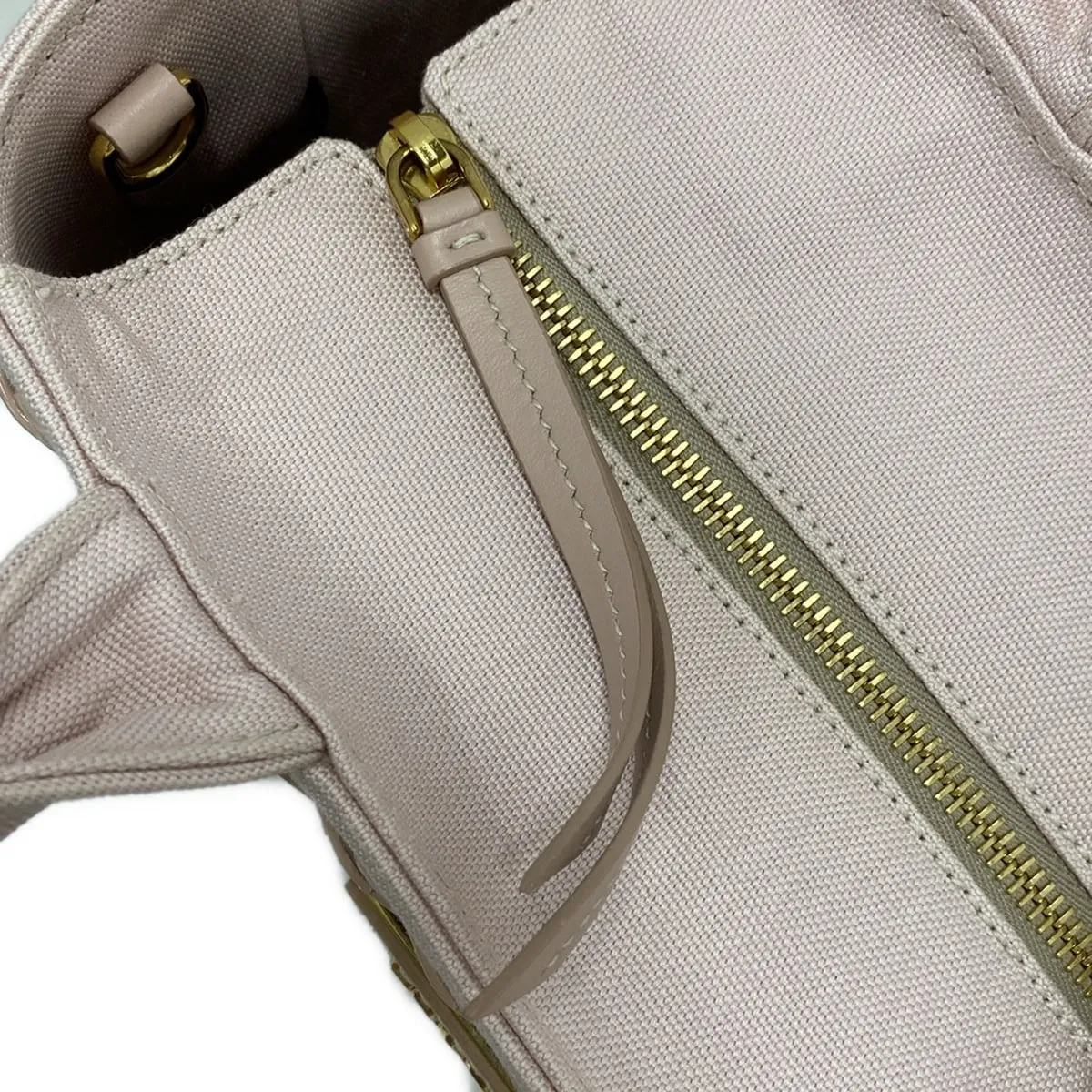 PRADA - Wicker Pink Rattan Canvas Leather Crossbody Bag