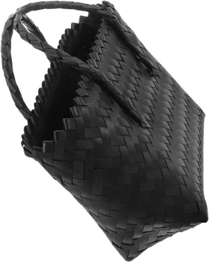 PRETYZOOM Handmade Straw Tote Bag Rattan Woven Shopping Basket Women's Bag for Picnic Beach Fruit Straw Basket Elegant and Practical Multifunctional Handbag
