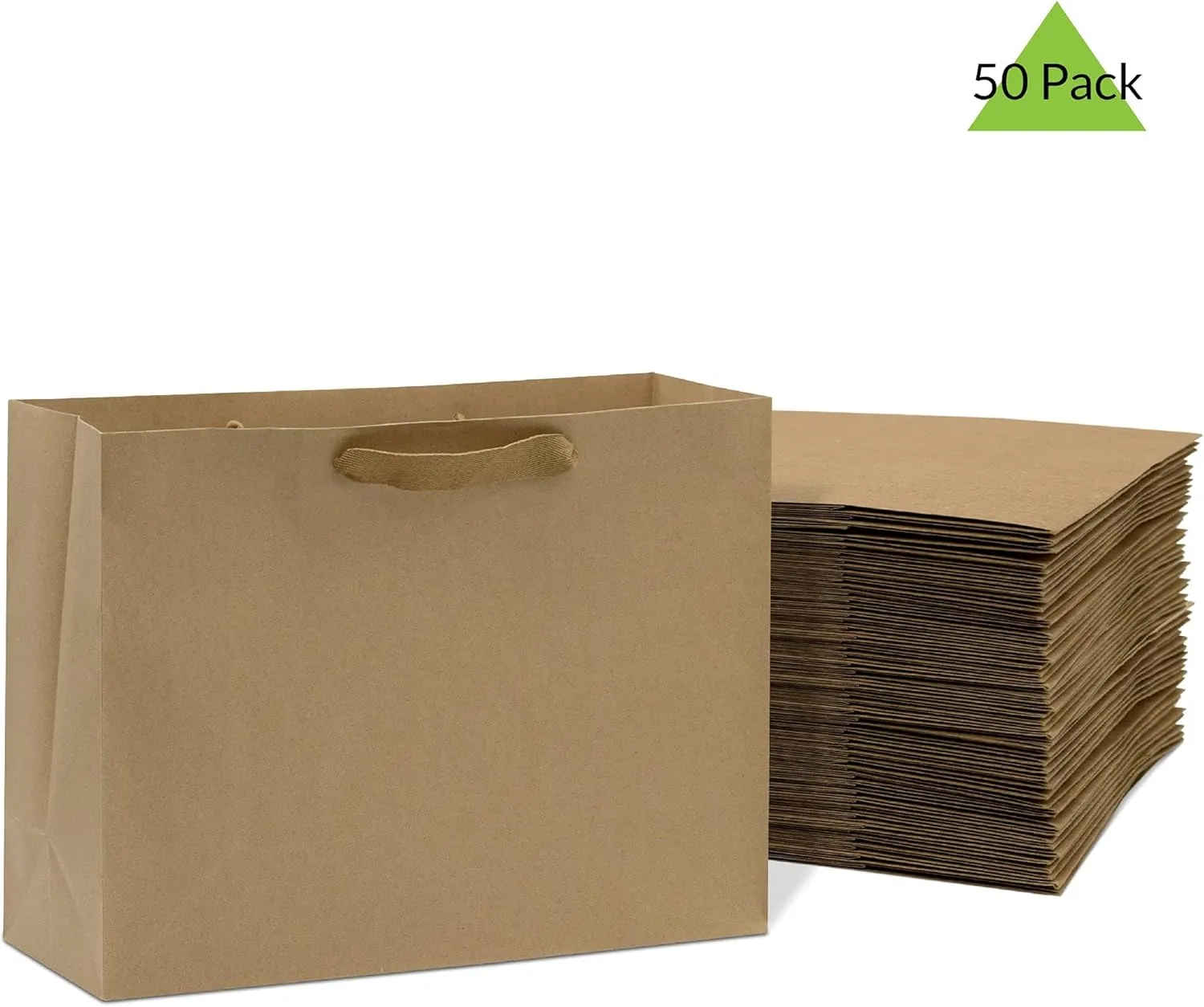 Prime Line Packaging Large Gift Bags with Handles, Kraft Paper Shopping Bags for Small Business, Boutiques, Retail, Merchandise, Bulk, 16x6x12 50 Pack