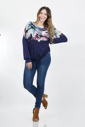 Print Drawstring Top